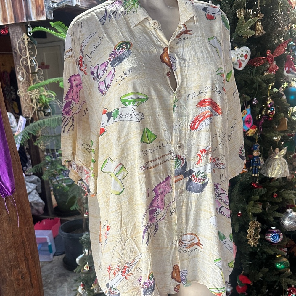 Jams World Cream Button Down Shirt with Colorful Graphics